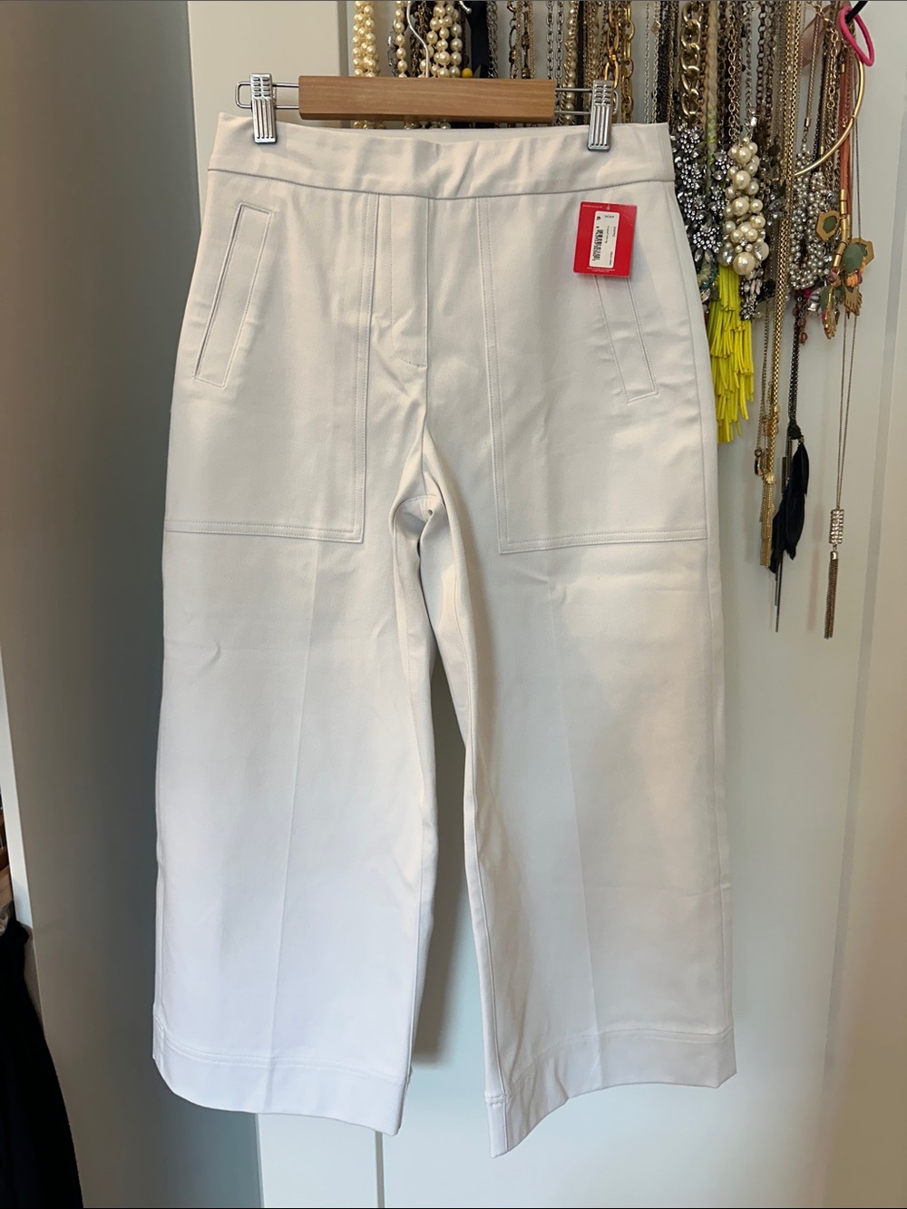 SPANX White Cropped Wide-Leg Pants
